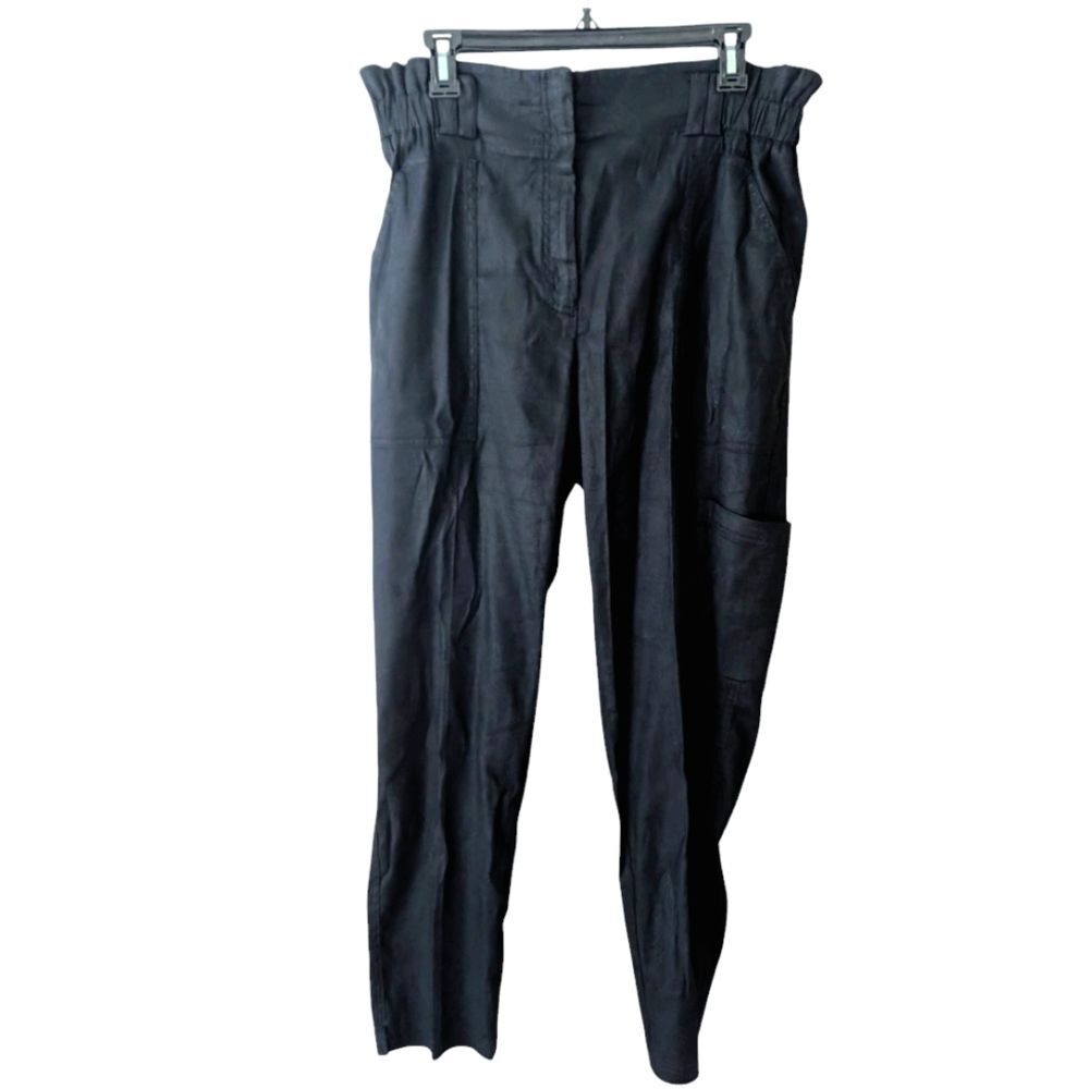 Anthropologie Elevenses Paperbag Linen Blend High Waist Trouser Pants Size Large